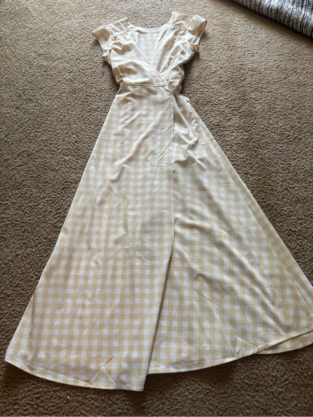 Wayre Roma Reversible Wrap Dress Gingham Yellow Size 2XS